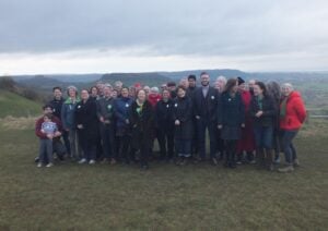 Stroud candidates standing on Coaley Peak